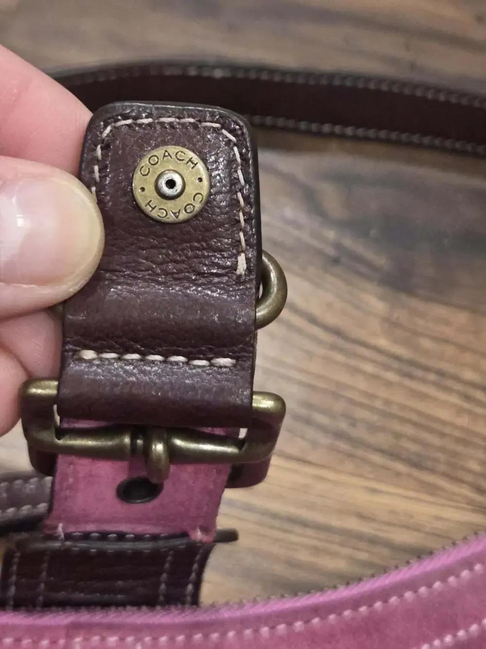 Vtg Y2K Coach Soho Suede Buckle Mini Flap Shoulder Bag Pink Magenta 90s Handbag